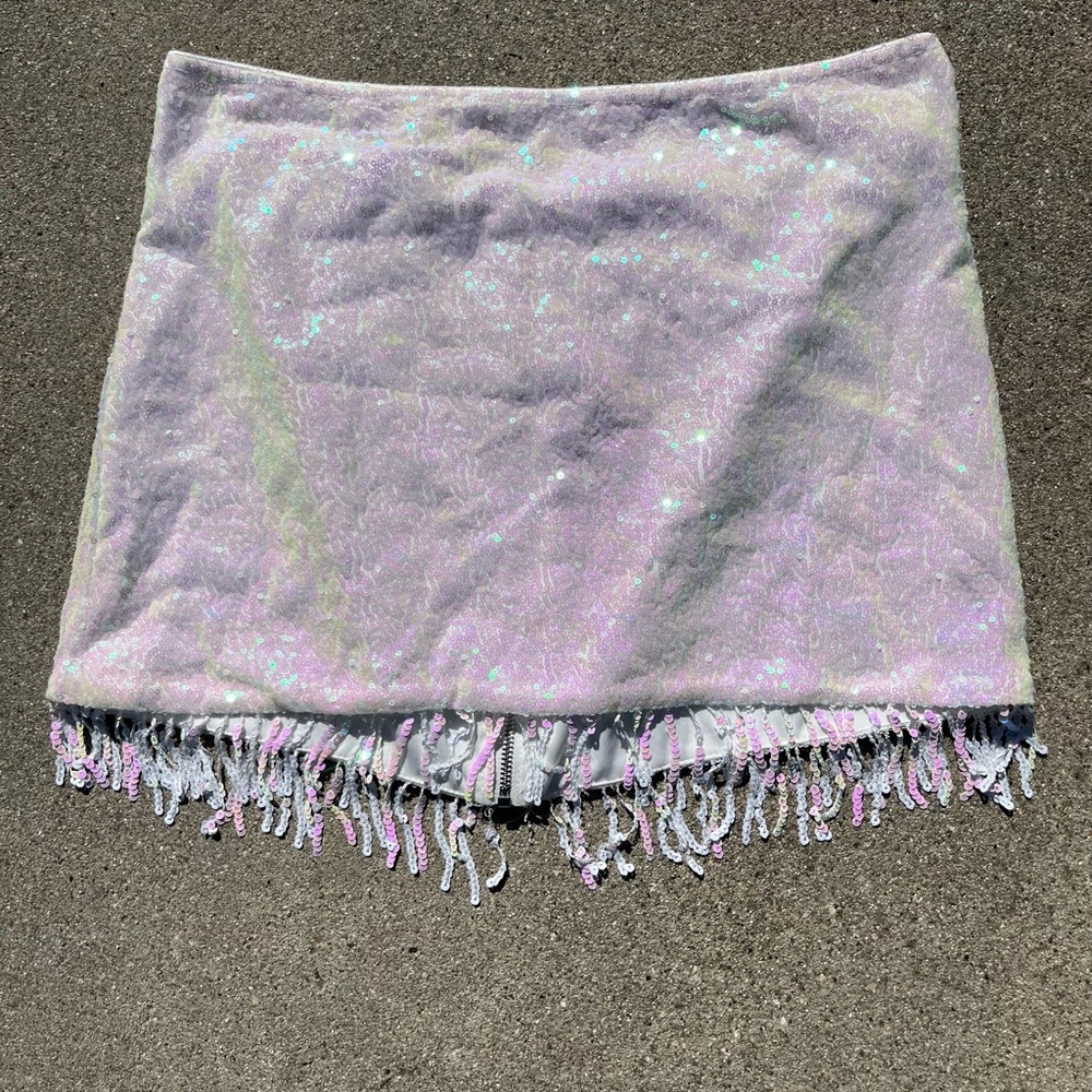 Elegant Lavender Fringe Skirt
